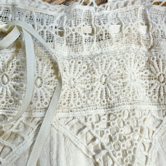 American Eagle embroidered lace ruffled crop tank top flirty boho prairie y2k - Picture 9 of 12